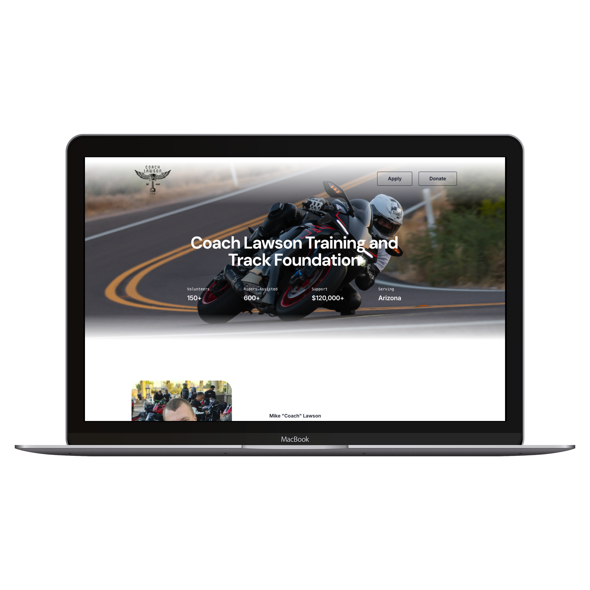 laptop with website